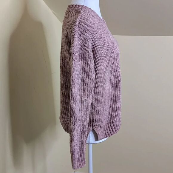 Zara Women's Small Pink Chunky Knit Crew Neck Sweater, New Without Tags - Picture 6 of 8